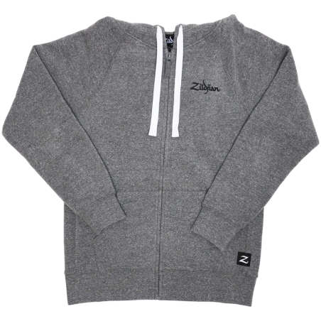 On Sale Zildjian Gray Zip Up Logo Hoodie