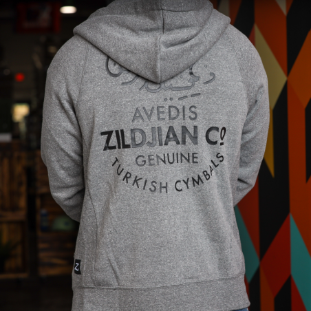 On Sale Zildjian Gray Zip Up Logo Hoodie